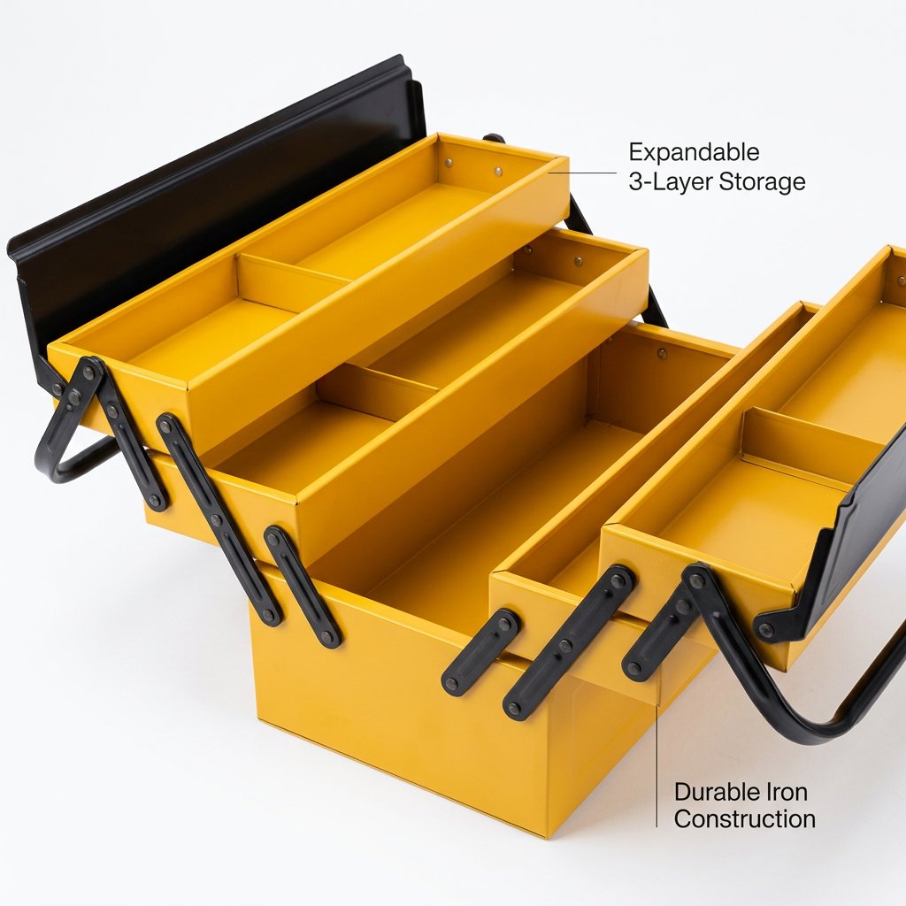 Heavy Duty Iron Tool Storage Box With 3 Layers DINGQI BRAND - BAS Kuwait Bab Al Saif