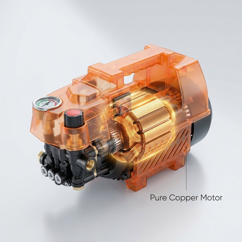 High Pressure Washer 1800W | Pure Copper Motor | Portable Vehicle Cleaning - BAS Kuwait Bab Al Saif
