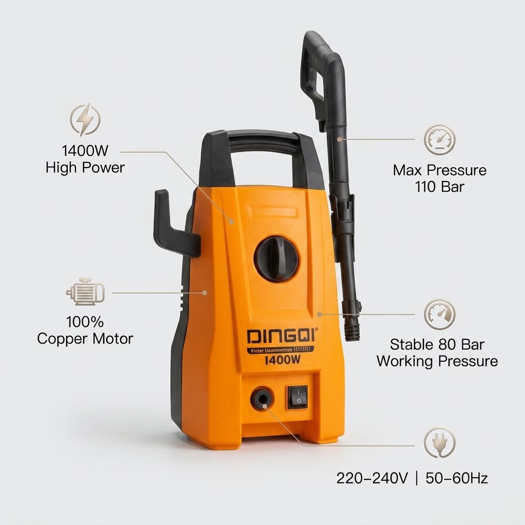High Pressure Washer For Car 1400W DINGQI BRAND - BAS Kuwait Bab Al Saif