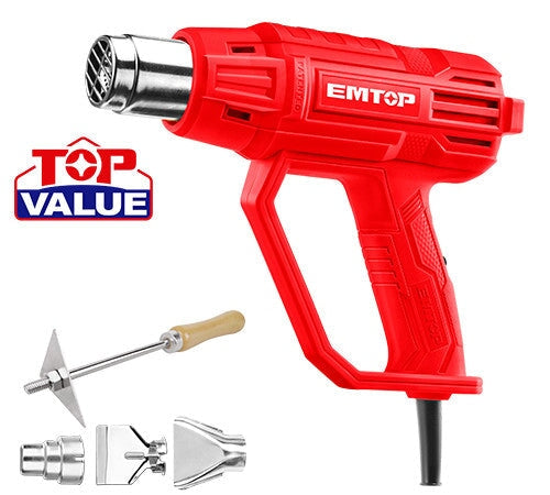 Hot Air Gun - Heat Gun 2000W EMTOP BRAND - BAS Kuwait Bab Al Saif Red Standard