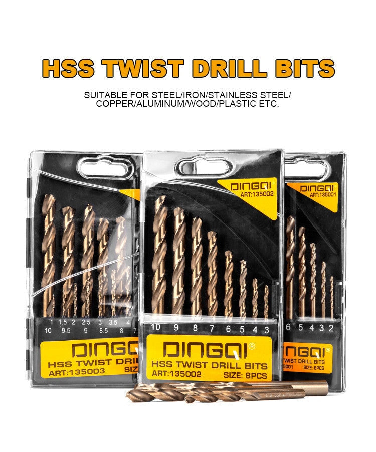 HSS Twist Drill Bits set (6 pcs) High Quality Steel DINGQI BRAND - BAS Kuwait Bab Al Saif Standard Standard