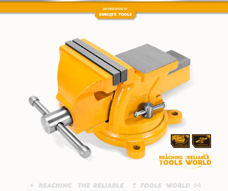 Hydraulic Bench Vice 4" Nodular Cast Iron Heavy Duty 4.8kg DINGQI BRAND - BAS Kuwait Bab Al Saif Standard Standard