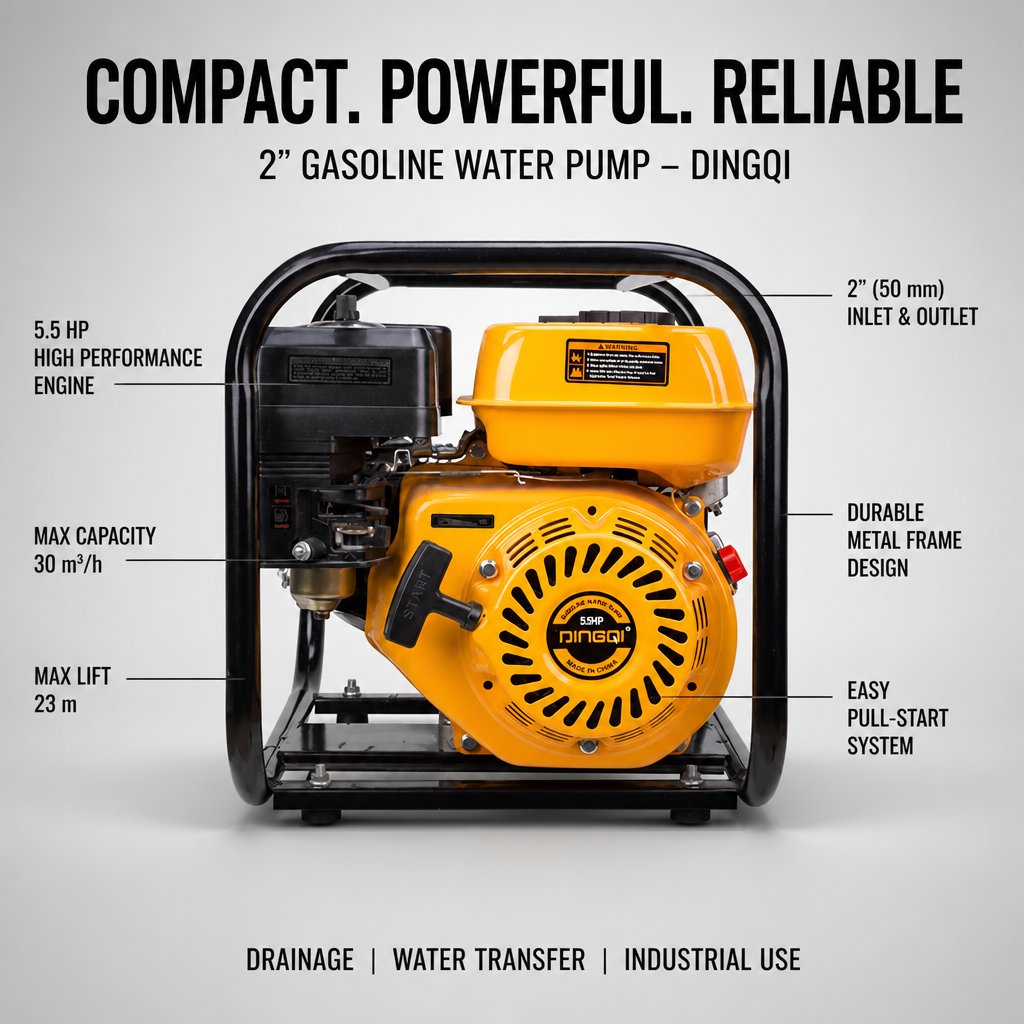 Industrial Gasoline Water Pump Machine 2" DINGQI BRAND - BAS Kuwait Bab Al Saif