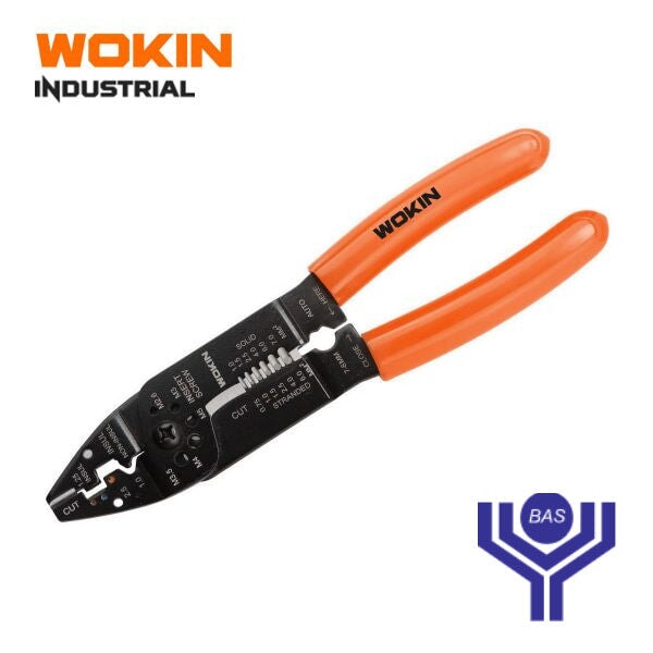 Industrial Wire Stripping and Crimping Plier Wokin Brand - BAS Kuwait Bab Al Saif Red 8.5"