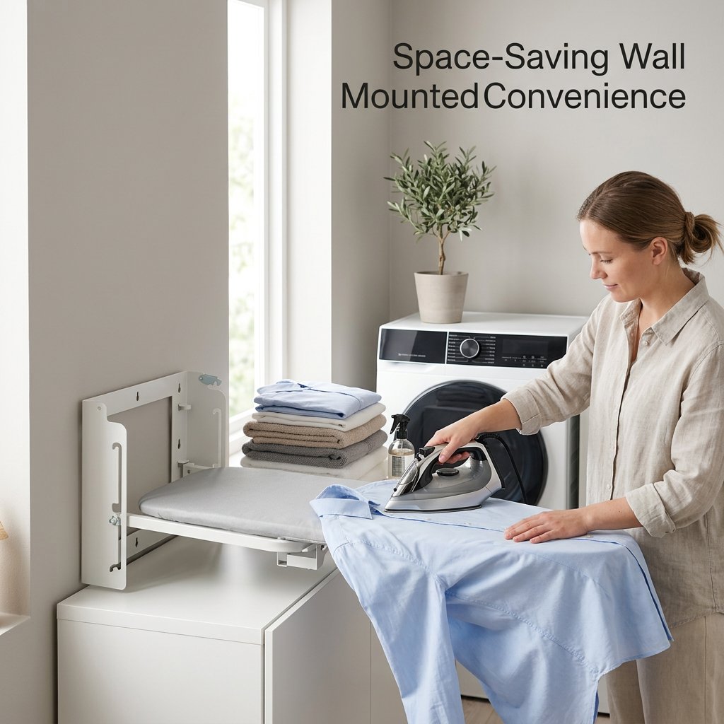 Iron Board Flexible -Wall-Mounted DOUBLE FOLDING 180° Swivel I Adjustable height - BAS Kuwait Bab Al Saif