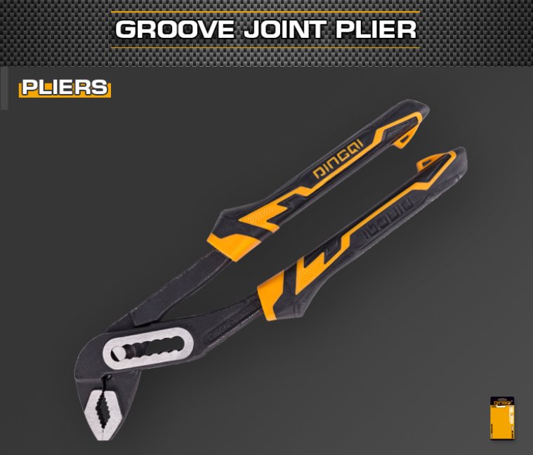 Joint Pliers Carbon Steel Water Pump Slip Groove 10" DINGQI BRAND - BAS Kuwait Bab Al Saif Standard Standard
