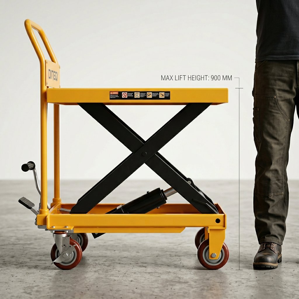 LIFTING TABLE CART High Quality High Lift 300Kg Industrial Use DINGQI BRAND - BAS Kuwait Bab Al Saif