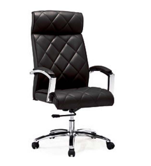 Office Chair Luxury Leather Manager Chair Adjustable Revolving Black - BAS Kuwait Bab Al Saif Brown Standard