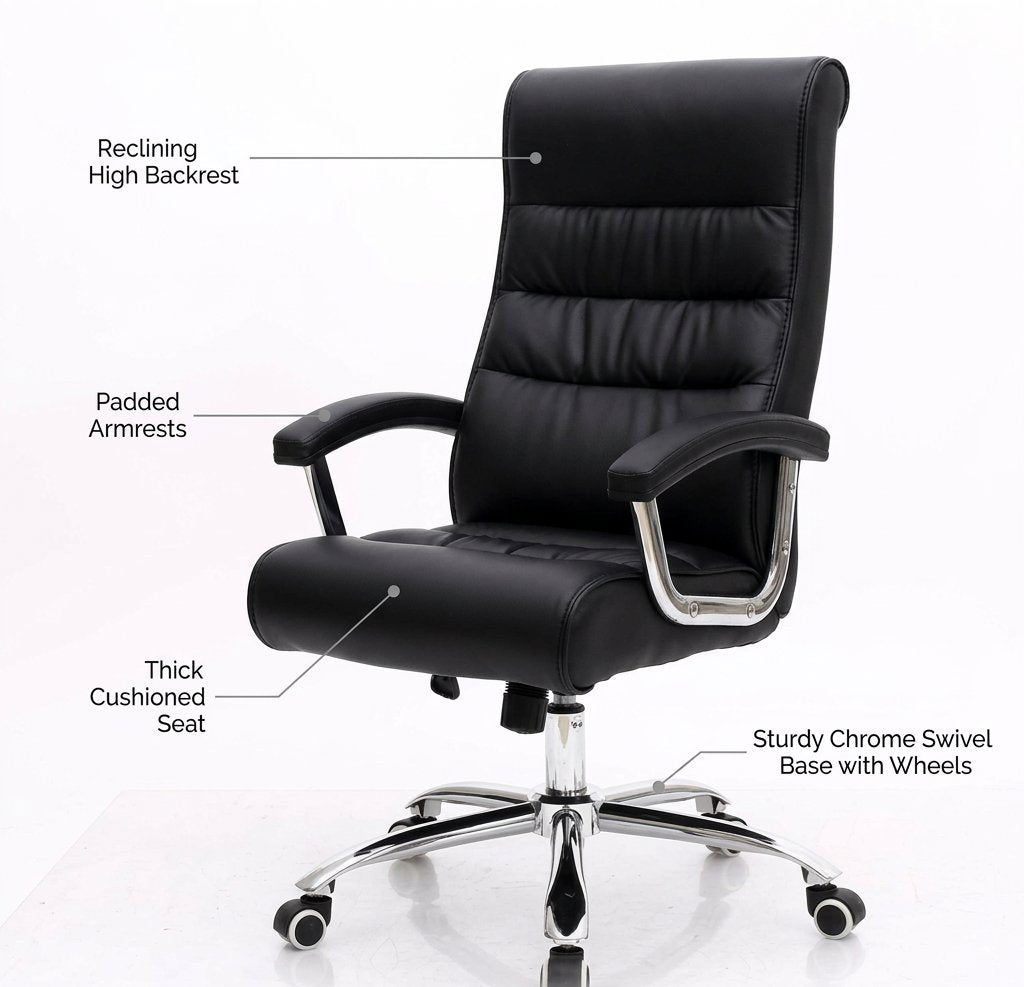 Office Chair Reclining Luxury Manager Standard Comfort - BAS Kuwait Bab Al Saif