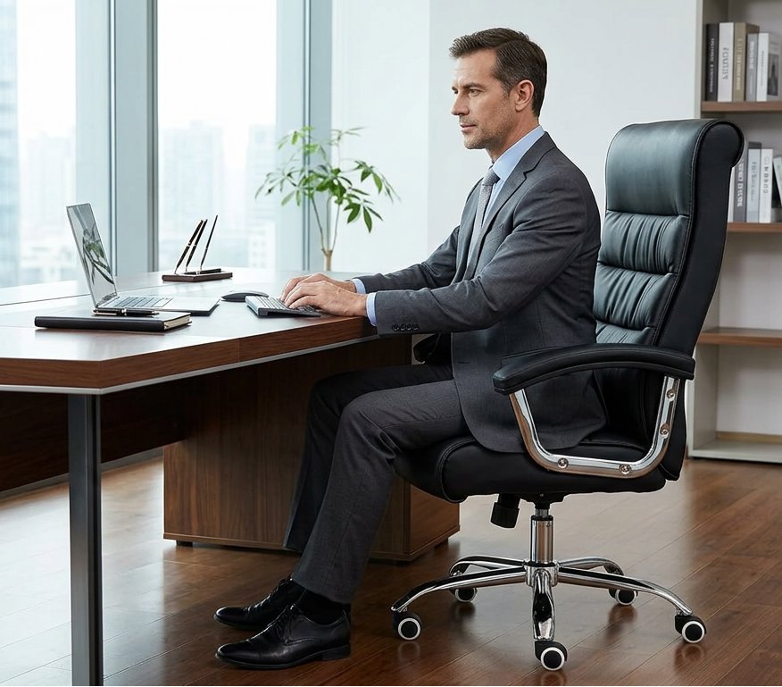 Office Chair Reclining Luxury Manager Standard Comfort - BAS Kuwait Bab Al Saif
