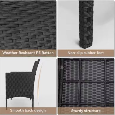 Outdoor Ratan Table & Chairs set Garden furniture - BAS Kuwait Bab Al Saif