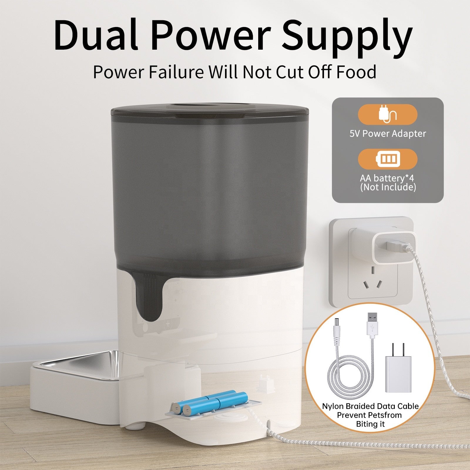 PAPIFEED Automatic Smart Remote Food Dispenser Feeder 3L For Pets Cats And Dogs - BAS Kuwait Bab Al Saif