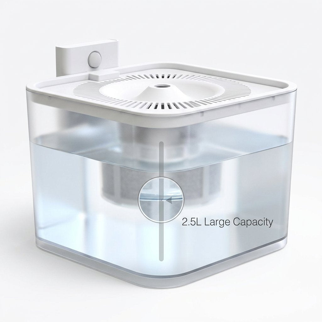 PAPIFEED Smart water fountain for Pet cats Dogs filter anti spill water bowl Hygienic Pets 2.5 Liter - BAS Kuwait Bab Al Saif