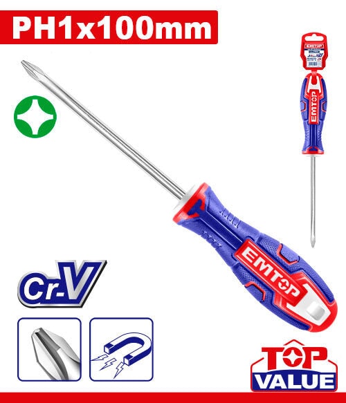 Phillips Screwdriver EMTOP BRAND - BAS kuwait Bab Al Saif Standard 100Mm