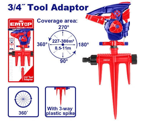 Plastic Auto Gear Sprinkler For Garden EMTOP BRAND - BAS Kuwait Bab Al Saif Standard Standard