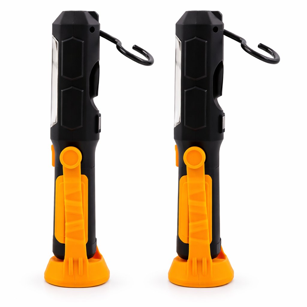 Portable Torch Light Flash Light 2W With Magnetic and Rotatable Hook - BAS Kuwait Bab Al Saif
