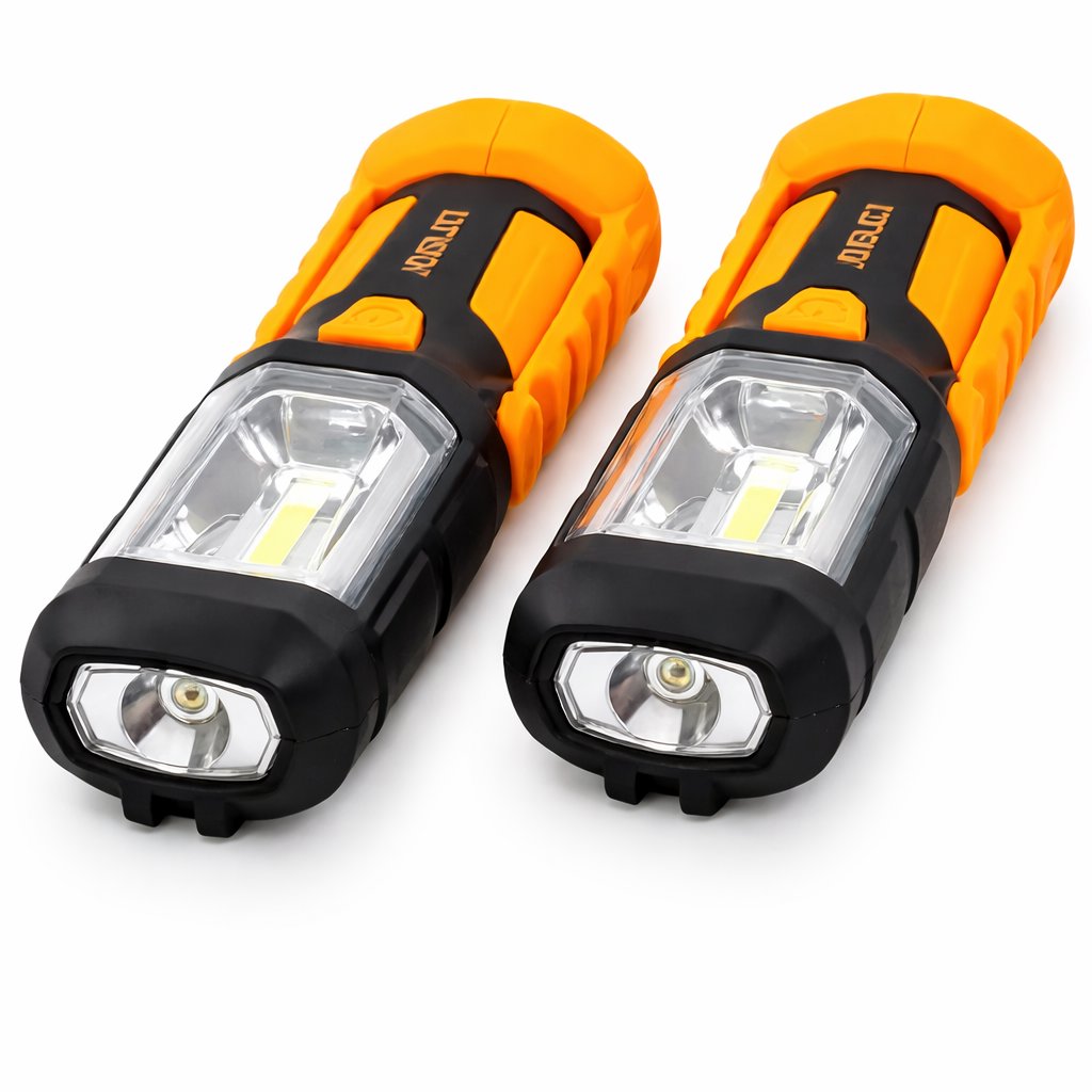 Portable Torch Light Flash Light 2W With Magnetic and Rotatable Hook - BAS Kuwait Bab Al Saif