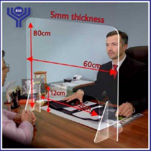 Protective shield for workplaces / sneeze and cough guard kuwait -BAS BAS Transparent Standard