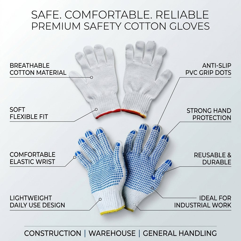 safety Cotton Gloves - BAS kuwait BAS