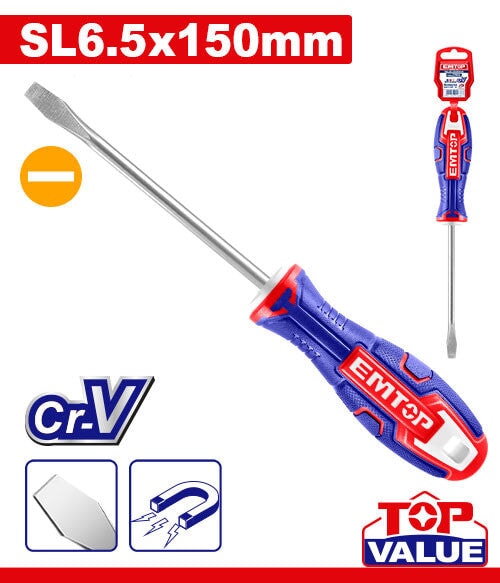 Slotted Screwdriver 150mm EMTOP BRAND - BAS Kuwait Bab Al Saif Standard Standard