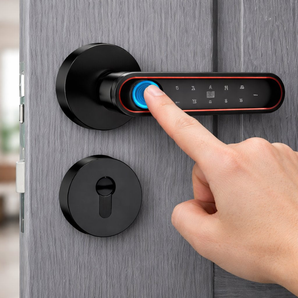 Smart Lock f22 - Keyless Entry - Fingerprint, Pass code, key card, Mobile App - BAS Kuwait Bab Al Saif
