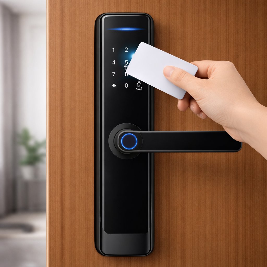 Smart Lock H03 - Keyless Entry - Fingerprint, Pass code, key card, Mobile App (Wifi ) - BAS Kuwait Bab Al Saif