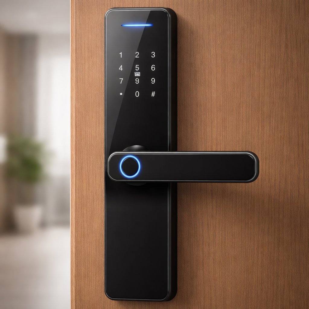 Smart Lock QL811 - Keyless Entry - Fingerprint, Pass code, key card, Mobile App - BAS Kuwait Bab Al Saif