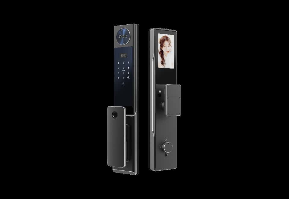 Smart Lock S09 – Dual Camera Face Recognition, Live Video Intercom, Fingerprint & Keycard | Humid And Waterproof | Two 6000MAH Battery - BAS Kuwait Bab Al Saif