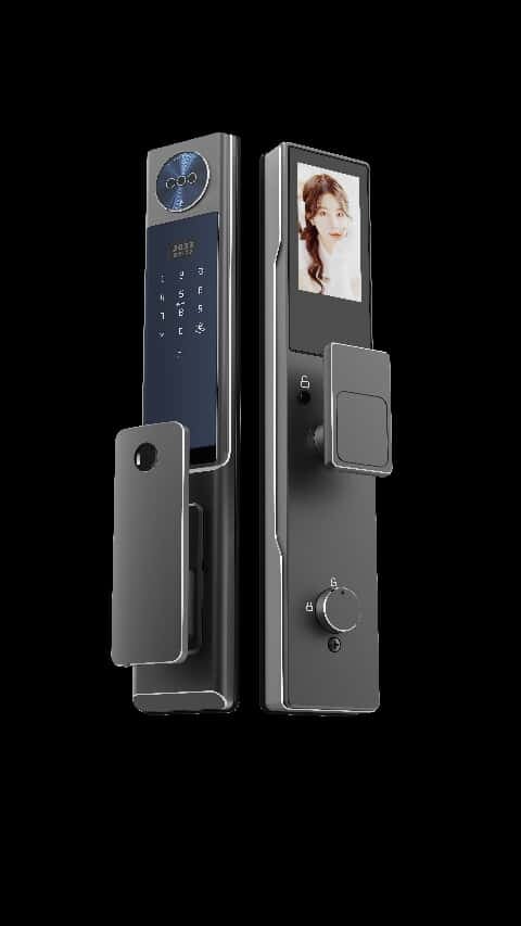 Smart Lock S09 – Dual Camera Face Recognition, Live Video Intercom, Fingerprint & Keycard | Humid And Waterproof | Two 6000MAH Battery - BAS Kuwait Bab Al Saif