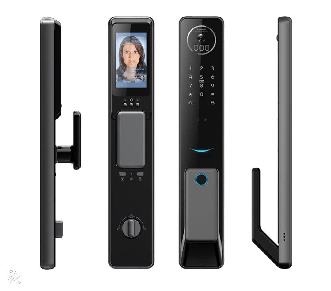 Smart Lock S61 - Keyless Entry - Face & Palm Recognition, Fingerprint, Pass code, key card, Mobile App (Wifi) - BAS Kuwait Bab Al Saif Standard Without Fitting