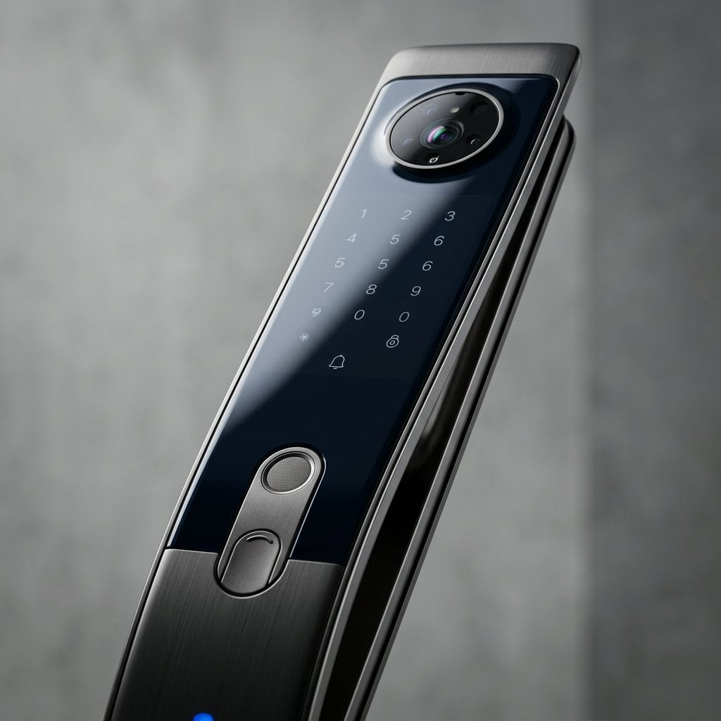 Smart Lock V8 - Keyless Entry - Face Recognition, Fingerprint, Pass code, key card, Mobile App , Video Intercom System - BAS Kuwait Bab Al Saif