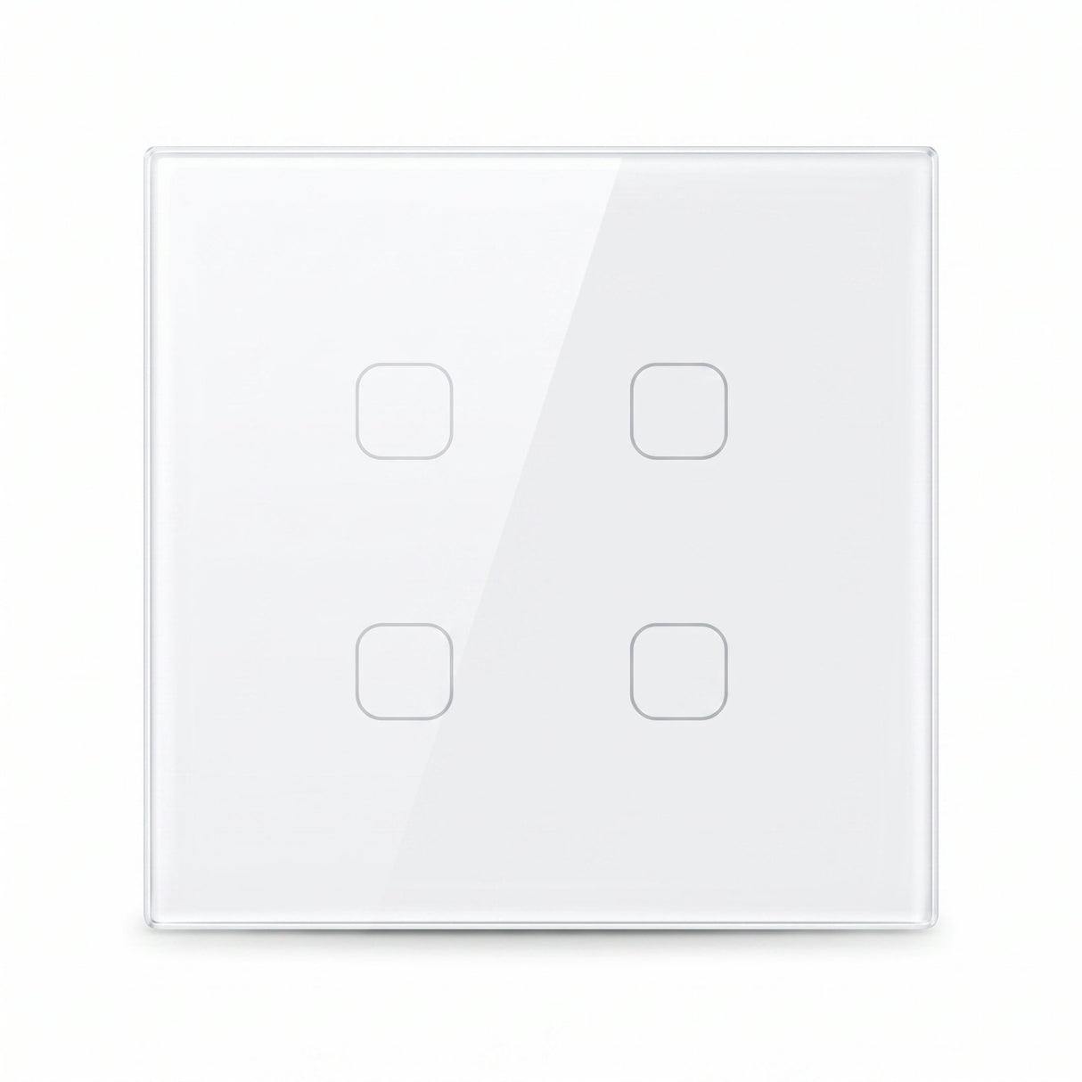 4 Gang compact 86 x 86mm white glass smart touch switch - Bab Al Saif Kuwait