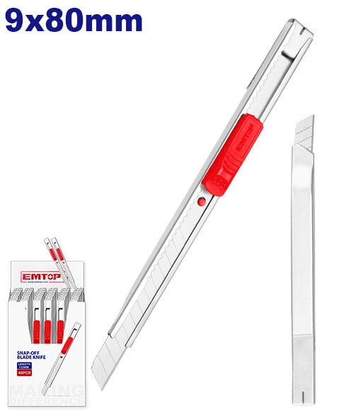 Snap-Off Cutting Blade Knife Sharp Metal Body EMTOP BRAND - BAS Kuwait Bab Al Saif Standard Standard