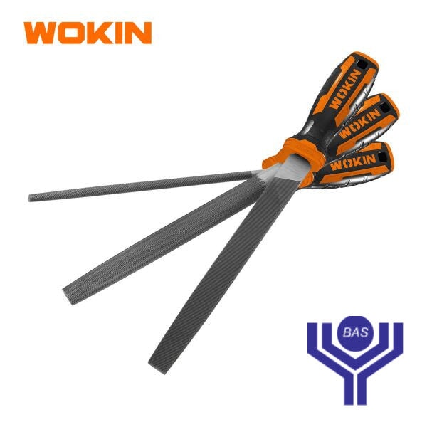 Steel Files Set (3 pcs) Wokin Brand - BAS Kuwait Bab Al Saif Standard 8"