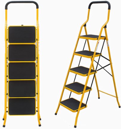 Steel Ladder DINGQI BRAND Heavy duty - BAS kuwait Bab Al Saif Standard 5-Step