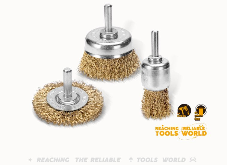 Steel Wire Brush polisher high quality 3pcs Set DINGQI BRAND - BAS Kuwait Bab Al Saif Standard Standard