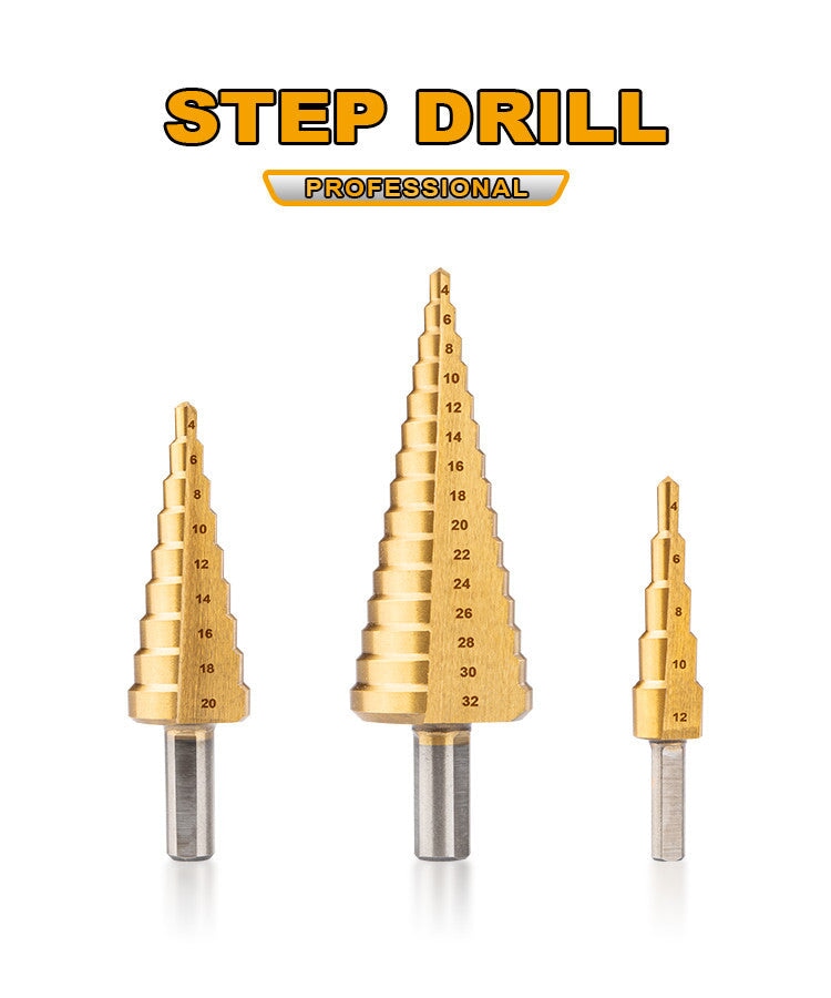 Step Drill Bit / Unibit set (3 pcs) DINGQI BRAND - BAS Kuwait Bab Al Saif Standard Standard