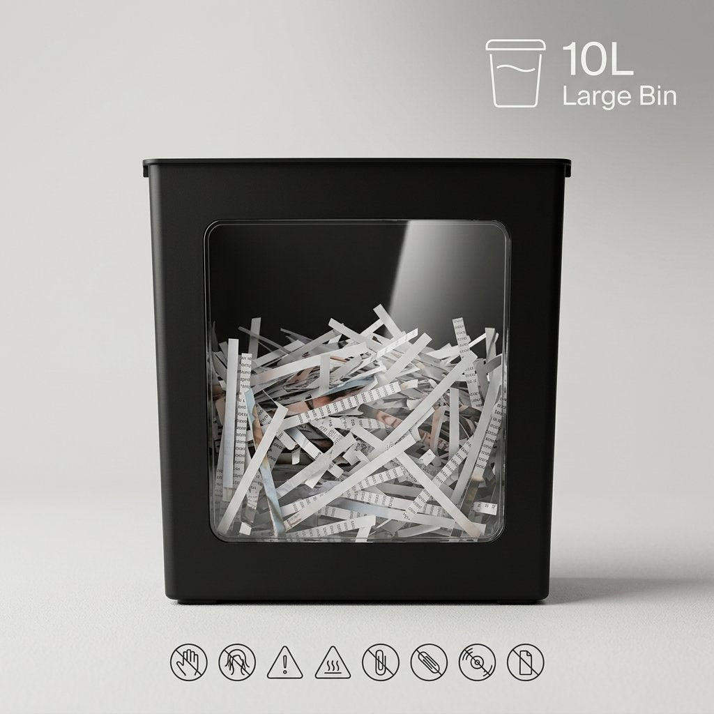 Strip cut paper shredder 5 sheets 10L Mini Shredder machine - BAS Kuwait Bab Al Saif