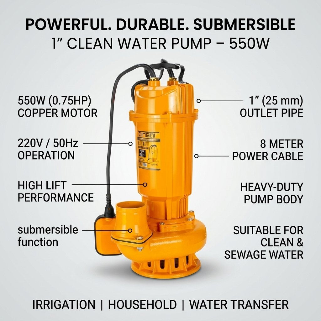 Submersible Clean Water Pump 1 Inch 550W (0.75HP) DINGQI BRAND - BAS Kuwait Bab Al Saif