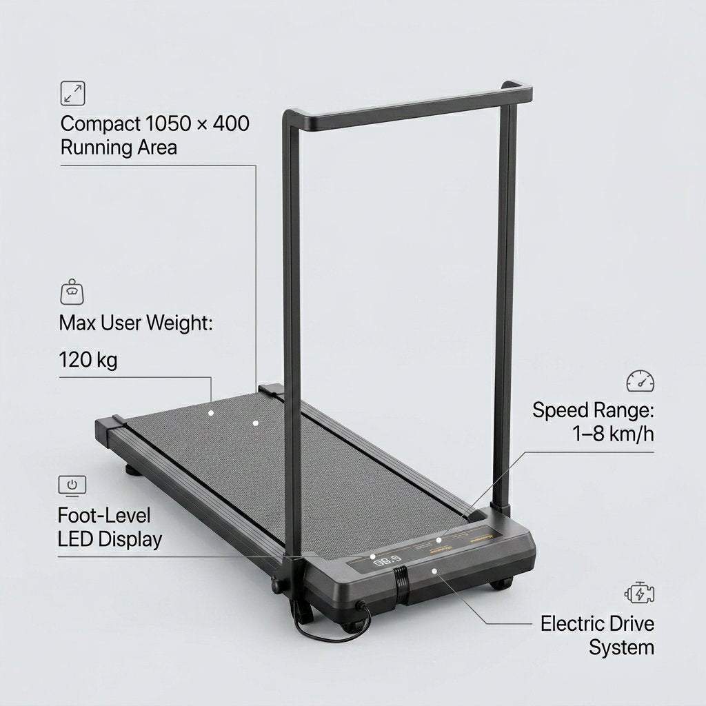 Treadmill 1050 x 400 Electric Foldable Portable For Home Gym And Exercise - BAS Kuwait Bab Al Saif