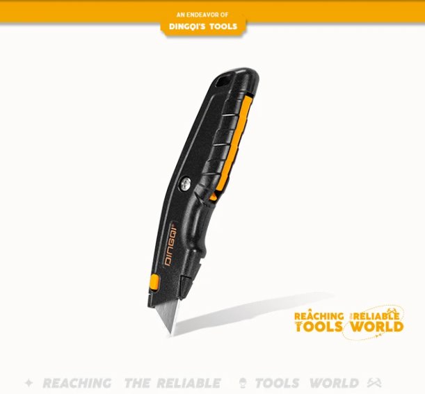 Utility Knife Blade Cutter SK5 alloy steel blade handle design office use Industrial Use DINGQI BRAND - BAS Kuwait Bab Al Saif Standard Standard