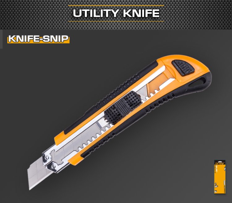 Utility Retractable Blade Cutting Knife Sharp 100mm DINGQI BRAND - BAS Kuwait Bab Al Saif Standard Standard