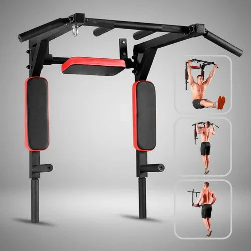 Wall mounted Pull up bar I Dip Station I Multifunctional for Core & Arms - BAS Kuwait Bab Al Saif