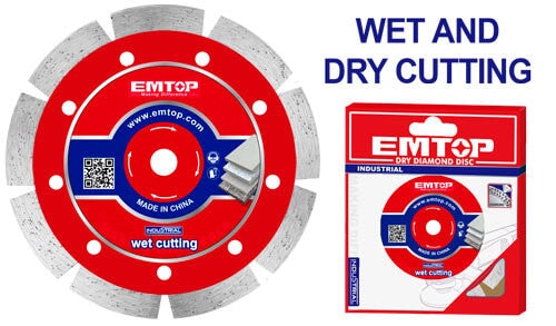 Wet and Dry Diamond Cutting disc EMTOP BRAND - BAS Kuwait Bab Al Saif Standard 115Mm / 4.5"