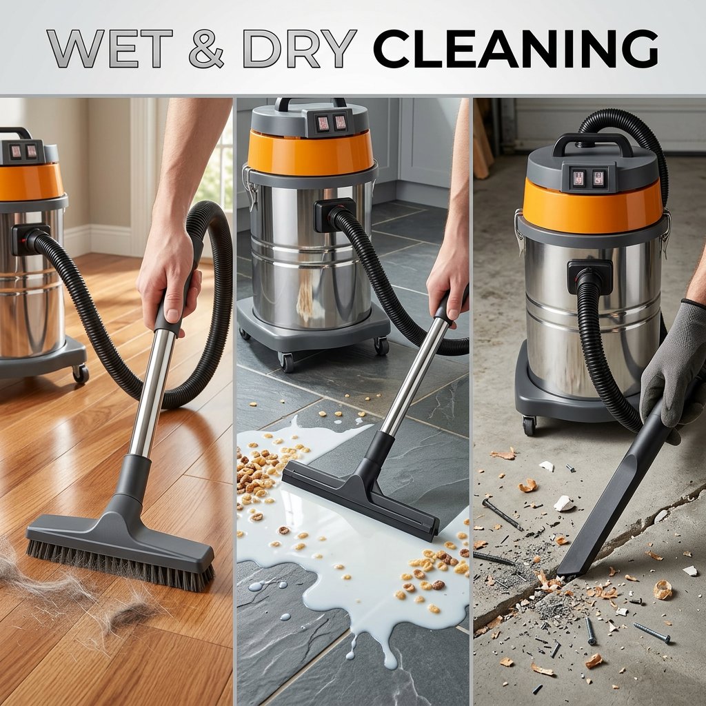 Wet and dry Vacuum Cleaner 60L 3000W I 2 motor Industrial I 2000mm suction - BAS Kuwait Bab Al Saif