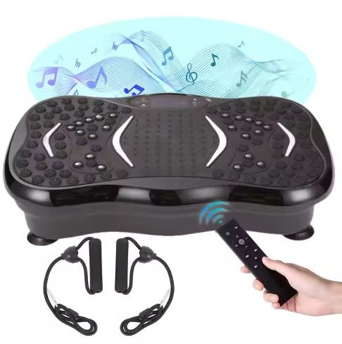 Massager Vibration Plate – Full Body Fitness Machine 180W with Adjustable Speed, Remote Control & Resistance Bands - BAS Kuwait