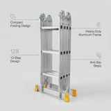 12-Step Multi-Purpose Aluminum Ladder DINGQI Brand 3.7m – Heavy Duty Ladder for Home & Office Use - BAS Kuwait Bab Al Saif 