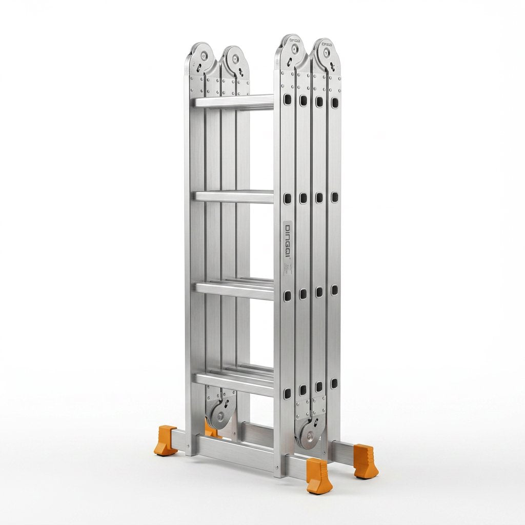 16 -Step Multi-Purpose Aluminum Ladder DINGQI Brand – Heavy Duty Ladder for Home & Office Use - BAS Kuwait Bab Al Saif 