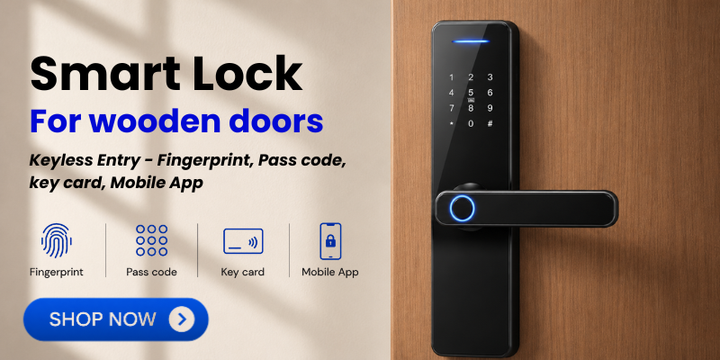Smart lock for wooden doors - keyless entry