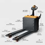 2 Ton Electric Pallet Jack | 48V Lithium Battery | 115cm Fork | 0.8m/s Speed | Compact Pallet Stacker - BAS Kuwait Bab Al Saif 